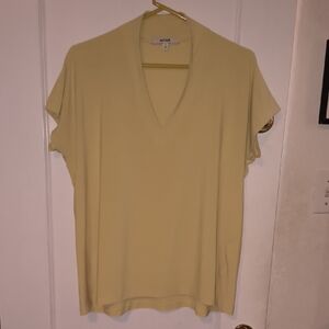 Sympli | Light Yellow V-Neck Short Sleeve Tee